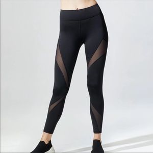 Michi Black High Waisted Mesh Cutout Leggings